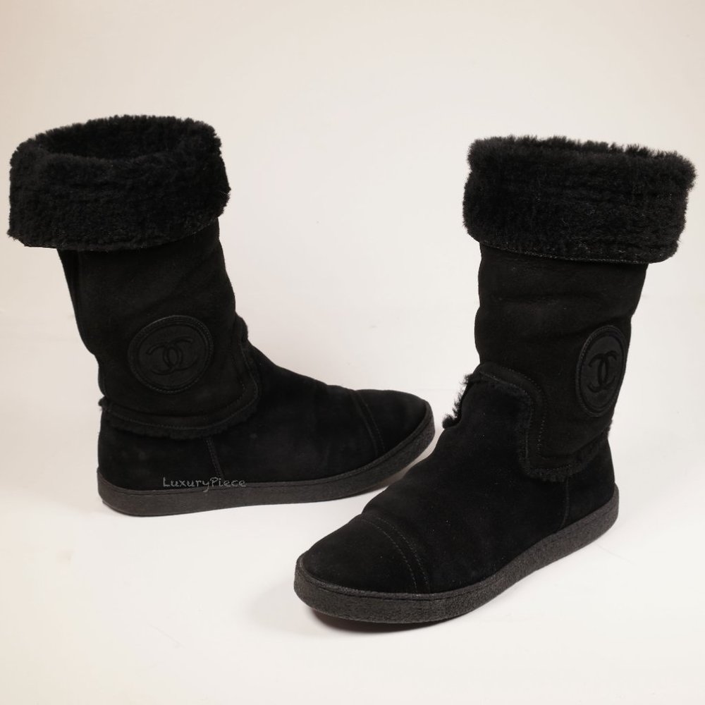 Amazing Chanel Snow Boots Sheepskin - Picture 10 of 14